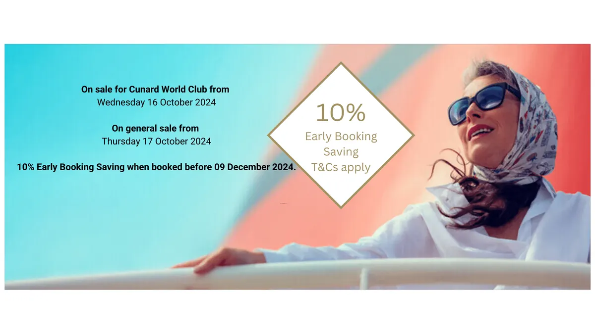 Cunard – New Voyages sailing October 2026 to April 2027